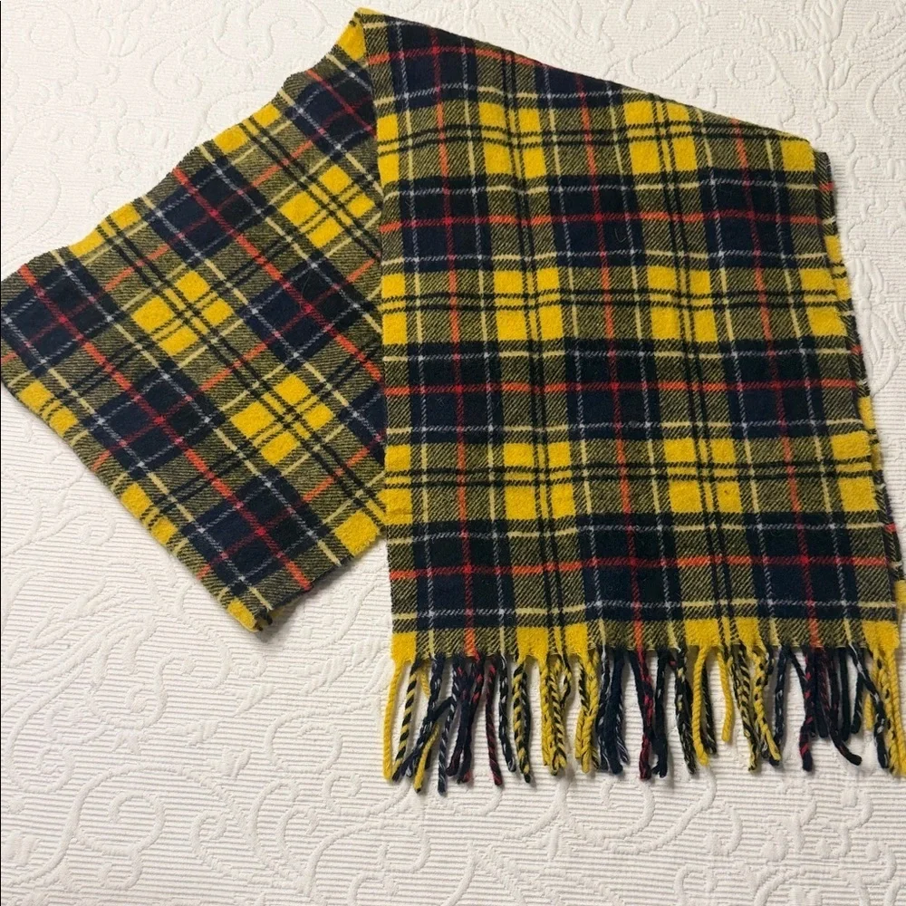 Magasin Yellow Plaid Wool Blend Mens Scarf.